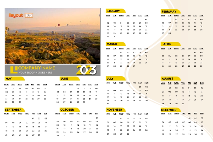 Travel Calendar Banner Poster template