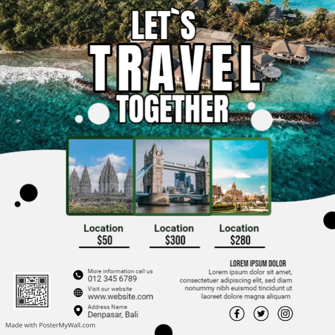 Travel Destination Template Ads | PosterMyWall