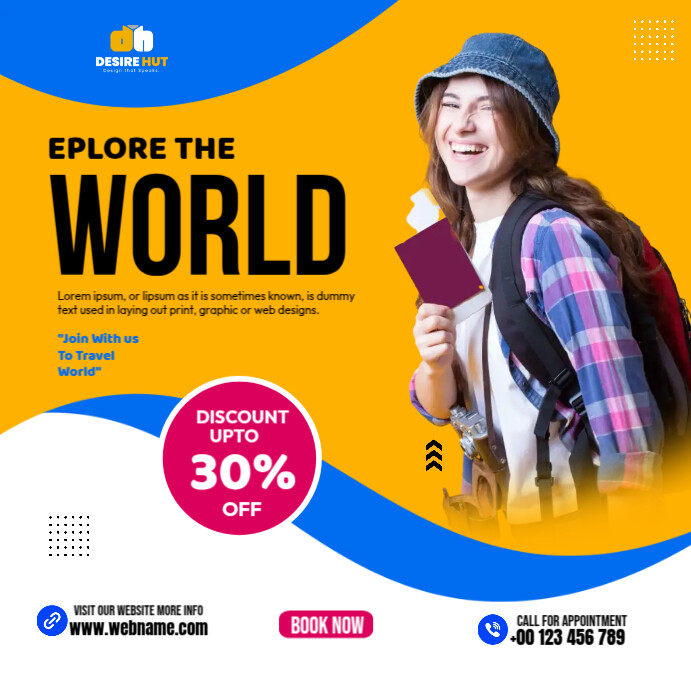 Copy of Travel Discount Social Media Post PosterMyWall