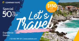 travel facebook advertising online banner template