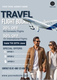 Travel Flight Booking A6 template
