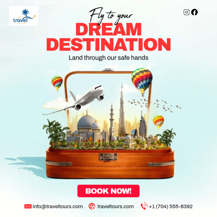 travel flyer Wpis na Instagrama template