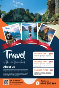 travel flyer design Pinterest-grafik template