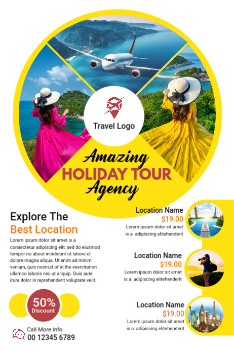Travel Flyer Banner 4' × 6' template