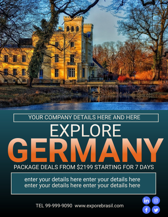 TRAVEL GERMANY Flyer (US-Letter) template