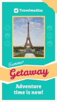 Travel Getaway Tiktok Video Цифровой дисплей (9 : 16) template
