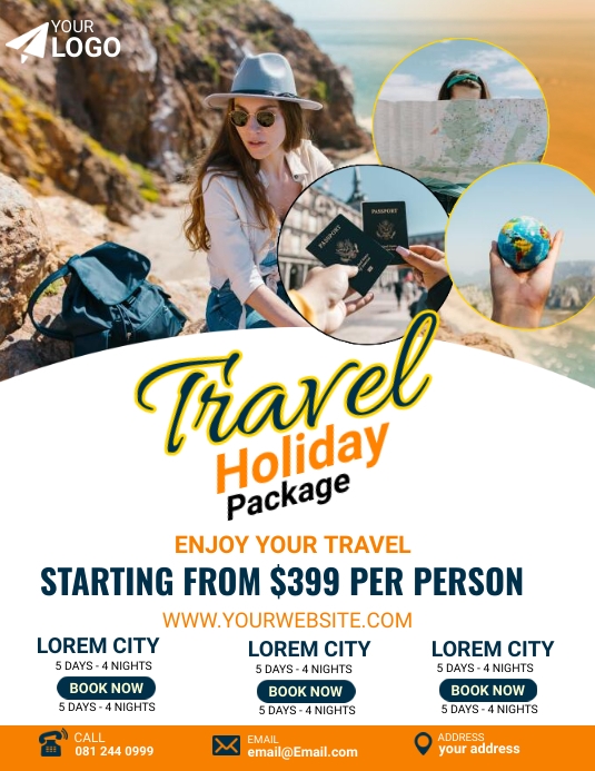 Travel Holiday Package Template | PosterMyWall