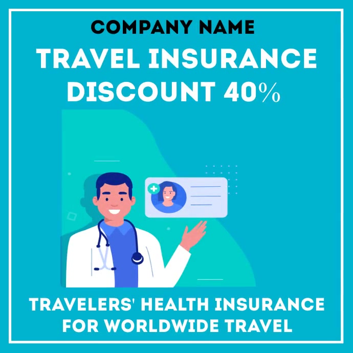 Travel Insurance Discount Ad For Worldwide Template PosterMyWall Travel Insurance Discount Ad For Worldwide Template PosterMyWall