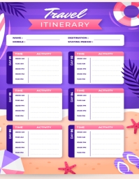 Travel Itinenary Flyer Template | PosterMyWall