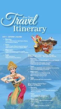 Travel Itinerary Bromo, Indonesia Digital Display (9:16) template