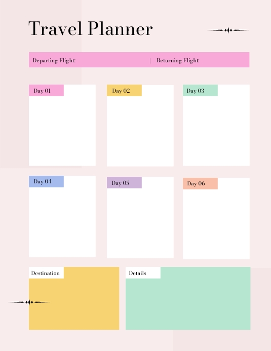 Travel Itinerary Template | PosterMyWall