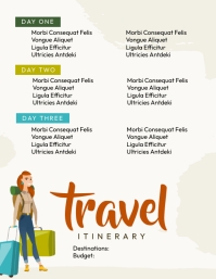Travel itinerary flyer design template | PosterMyWall