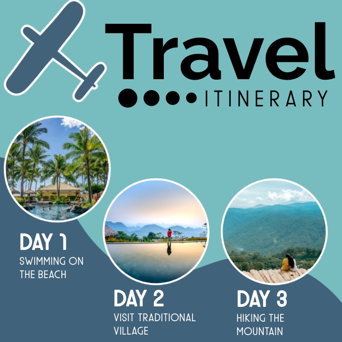 Travel Itinerary Template PosterMyWall