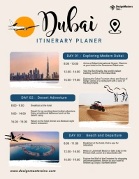 travel itinerary dubai Flyer (US Letter) template