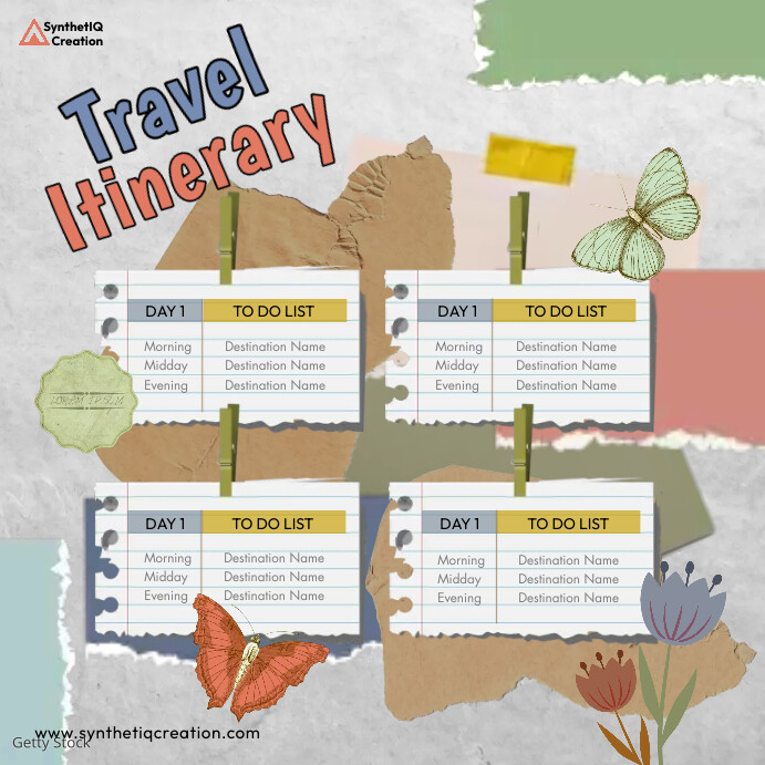 Travel Itinerary Planner Template | PosterMyWall