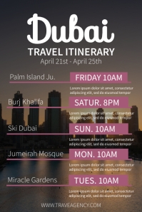 Travel Itinerary Poster โปสเตอร์ template