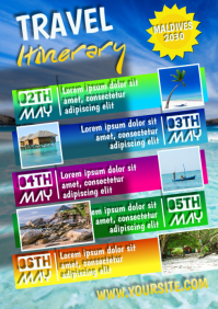 Travel Itinerary Schedule Plan Poster Flyer A4 template