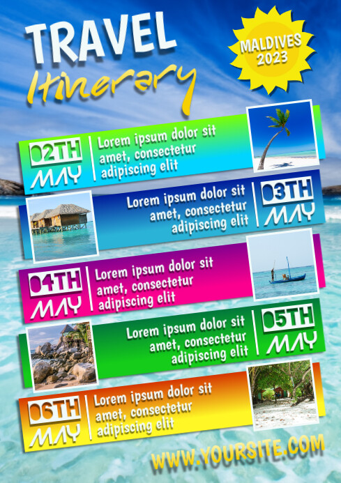 Travel Itinerary Schedule Plan Poster Flyer Template | PosterMyWall