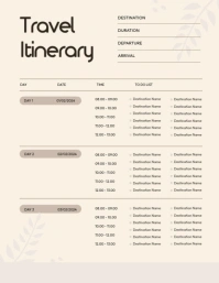 travel itinerary template ใบปลิว (US Letter)