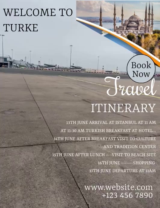 TRAVEL ITINERARY TEMPLATE | PosterMyWall