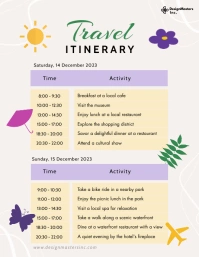 travel itinerary template Flyer (US Letter)