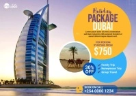 Travel Package Ad Postcard template