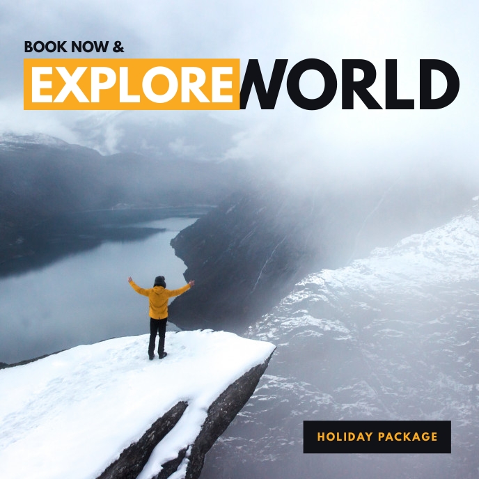 Travel package poster Album Cover template