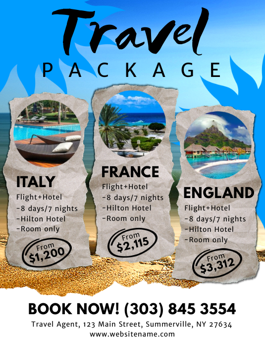 Travel Packages Flyer Folder (US Letter) template