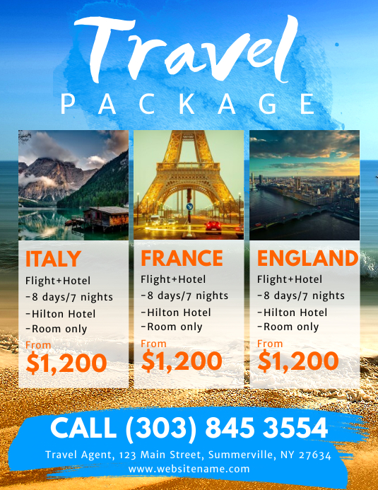 Travel Packages Flyer Template PosterMyWall