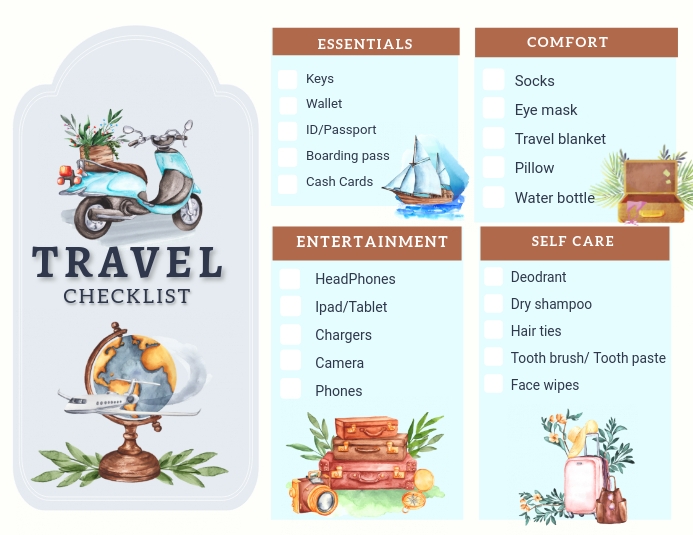 Travel Planner Checklist Poster Template Postermywall