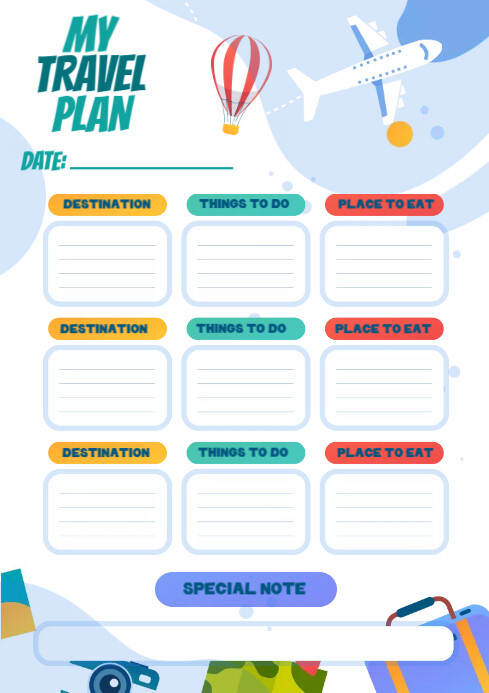 Travel Planner Template | PosterMyWall