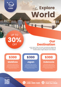 White Collage Travel Poster Flyer Template | PosterMyWall