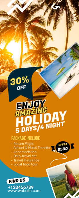 Travel Roll Up Banner Template Rollbanner 2 stopy × 5 stóp