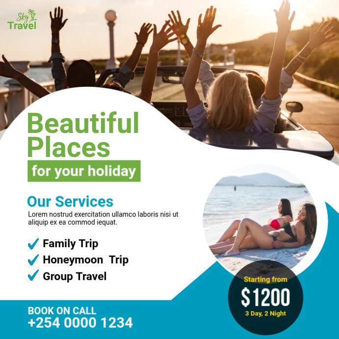 Travel Social Media Post Template | PosterMyWall