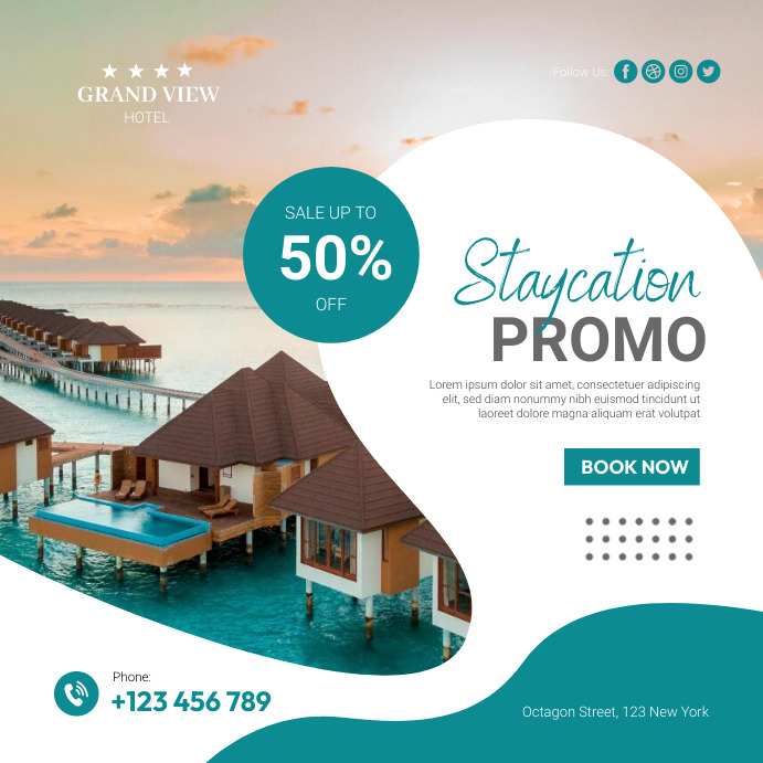 Copy of Travel Staycation Promo Social Media Post | PosterMyWall