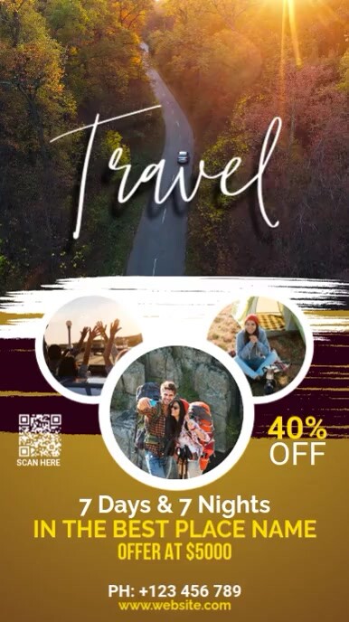 Travel Template Ecrã digital (9:16)