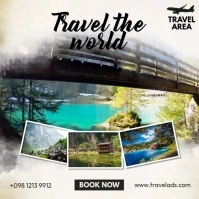 Travel The World โพสต์บน Instagram template