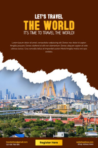 Travel the World Poster Template Design – Modern Tourism & Holiday Flyer Template