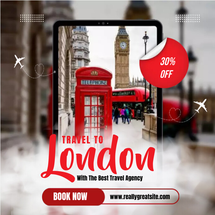 TRAVEL TO LONDON INSTGARAM POST template