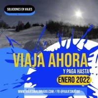 travel to skiing Instagram Post template