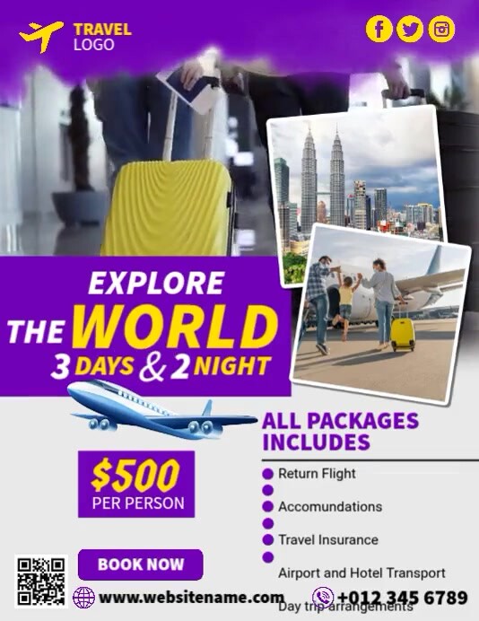 Travel Vacation Ads Template | PosterMyWall