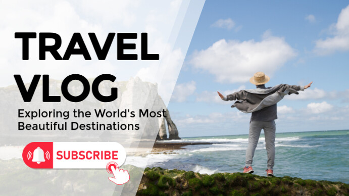 Travel Vlog Youtube Thumbnail template