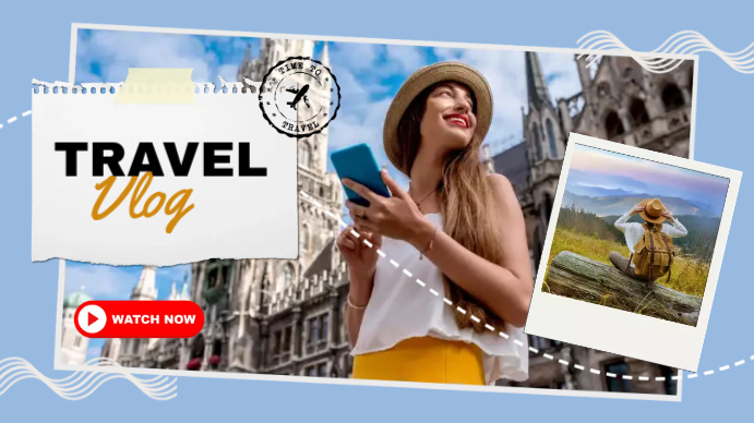Travel Vlog Youtube Thumbnail Template | PosterMyWall