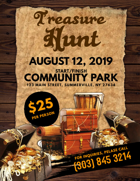 Treasure Hunt Flyer Template Postermywall