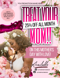 Treat Your Mom Discount Flyer template