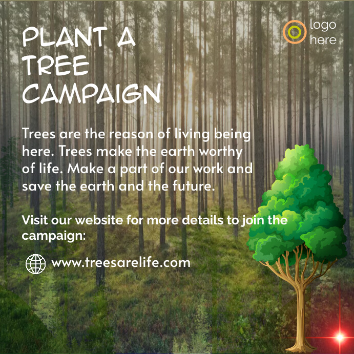 Events Pledge Tree tree campaign poster Template | PosterMyWall