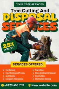 Tree Cutting Disposal Services Poster template