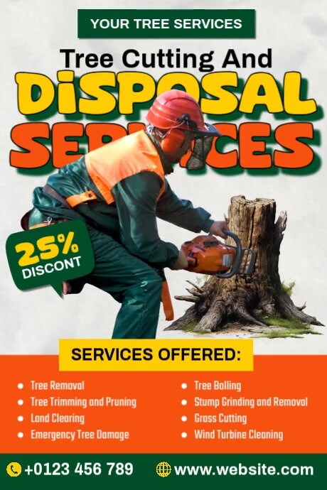Tree Cutting Disposal Services Plakkaat template