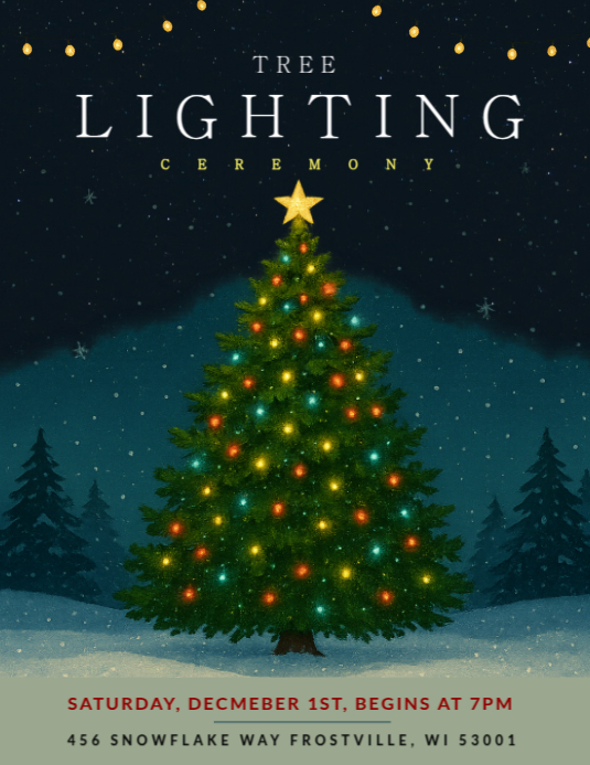 Tree Lighting Flyer (US Letter) template
