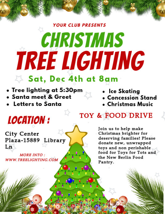 Tree Lighting Flyer (US Letter) template